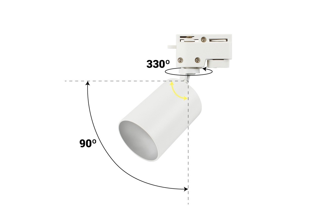 Spot GU10 orientable pour rail monophasé - B00255-B - Barcelona LED
