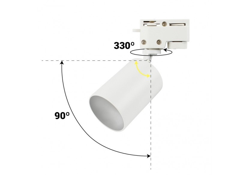 Spot GU10 orientable pour rail monophasé - B00255-B - Barcelona LED