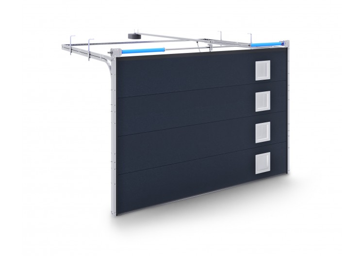 Porte de garage Aluminium Système F avec ressort de torsion à l'avant