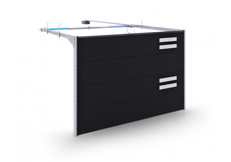Porte de garage Aluminium Système R avec ressort de torsion à l'arrière