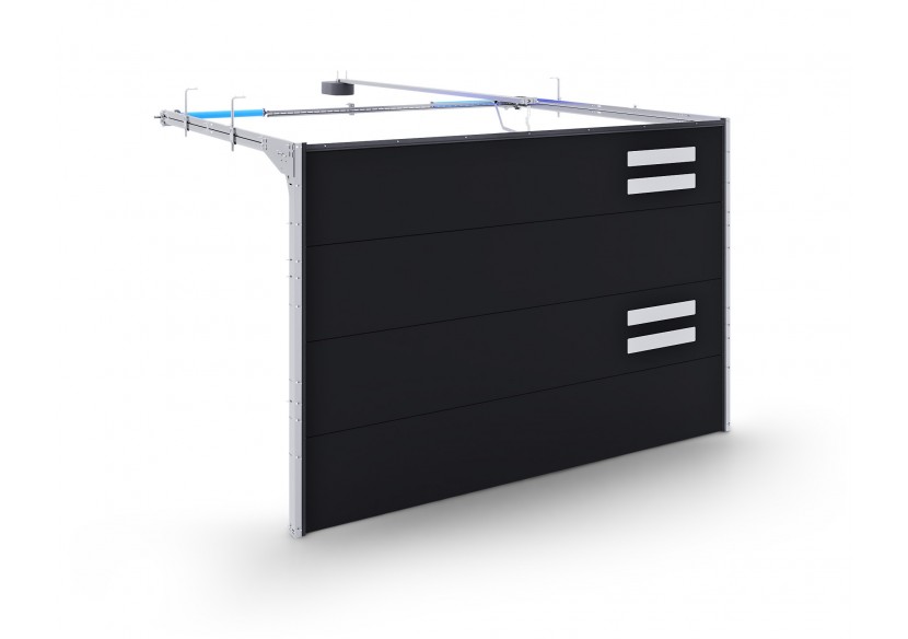 Porte de garage Aluminium Système R avec ressort de torsion à l'arrière