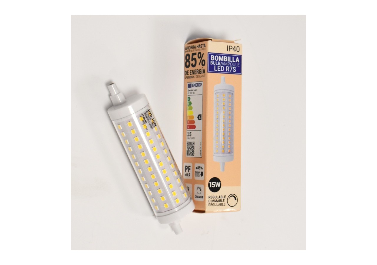 Ampoule LED R7S régulable 118mm-1700lm-230V-15W - BS1-R7S118-15W-D-BN - Barcelona LED