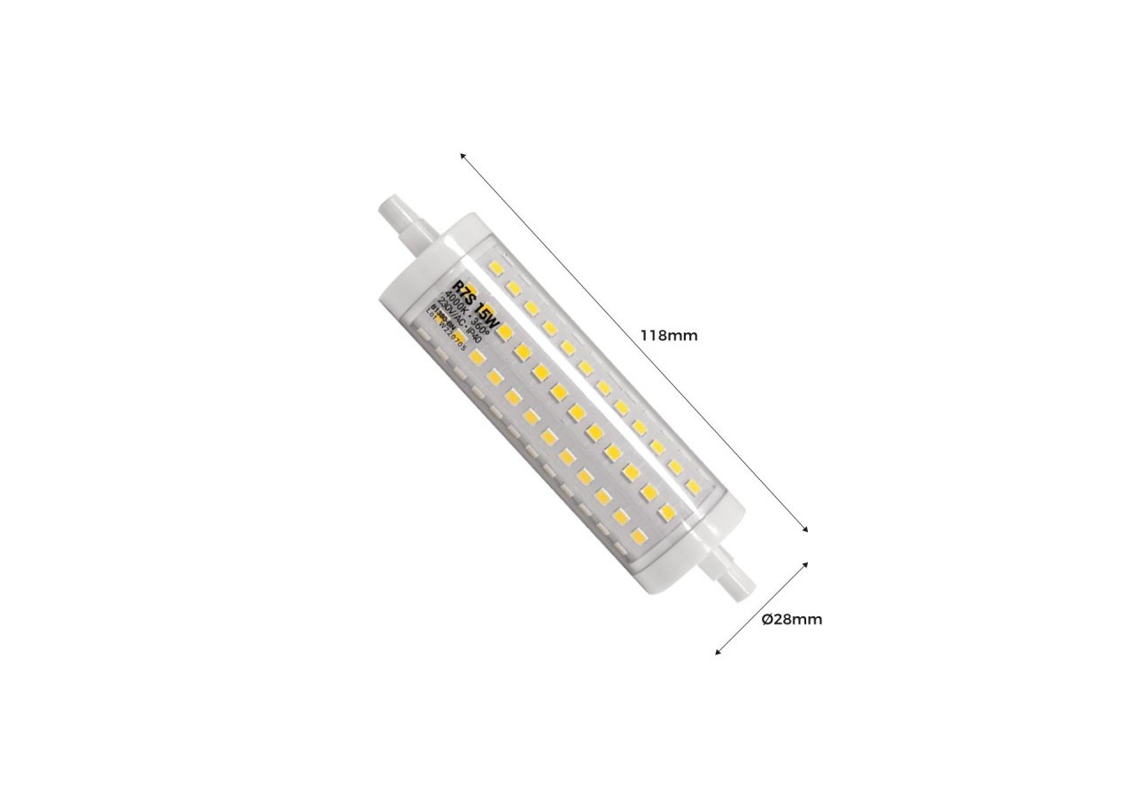 Ampoule LED R7S régulable 118mm-1700lm-230V-15W - BS1-R7S118-15W-D-BN - Barcelona LED