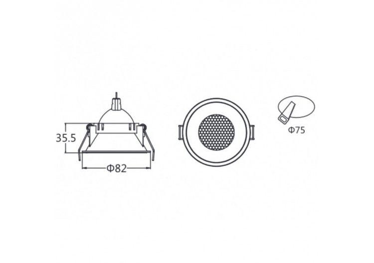 Support spot GU10 diamètre 75mm faible UGR - B550-N - Barcelona LED 2