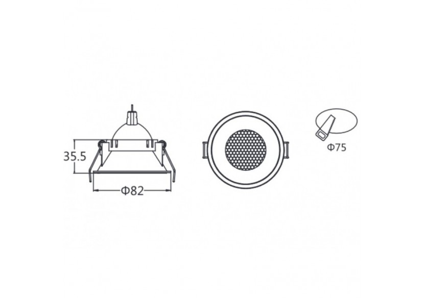 Support spot GU10 diamètre 75mm faible UGR - B550-B - Barcelona LED