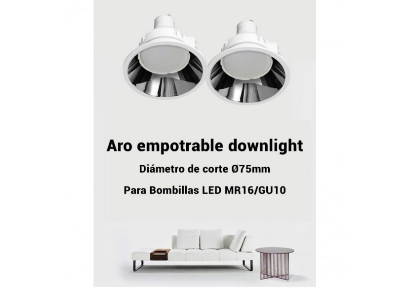 Support spot GU10 diamètre 75mm faible UGR - B550-B - Barcelona LED