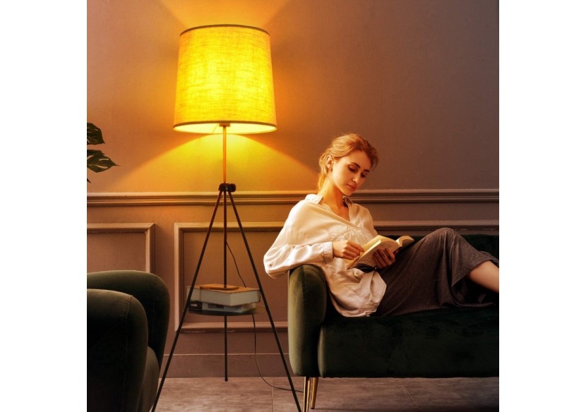 Lampe sur pied avec tablette "Madison" - L5048-B - Barcelona LED