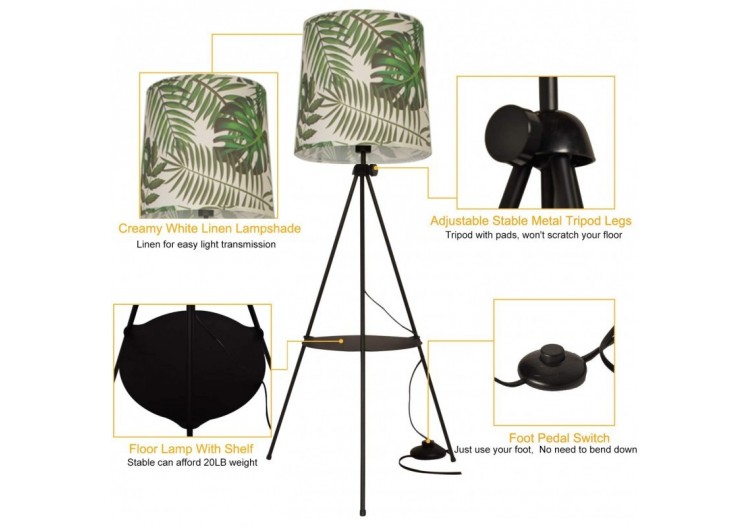 Lampe sur pied avec tablette "Madison" - L5048-V - Barcelona LED 2