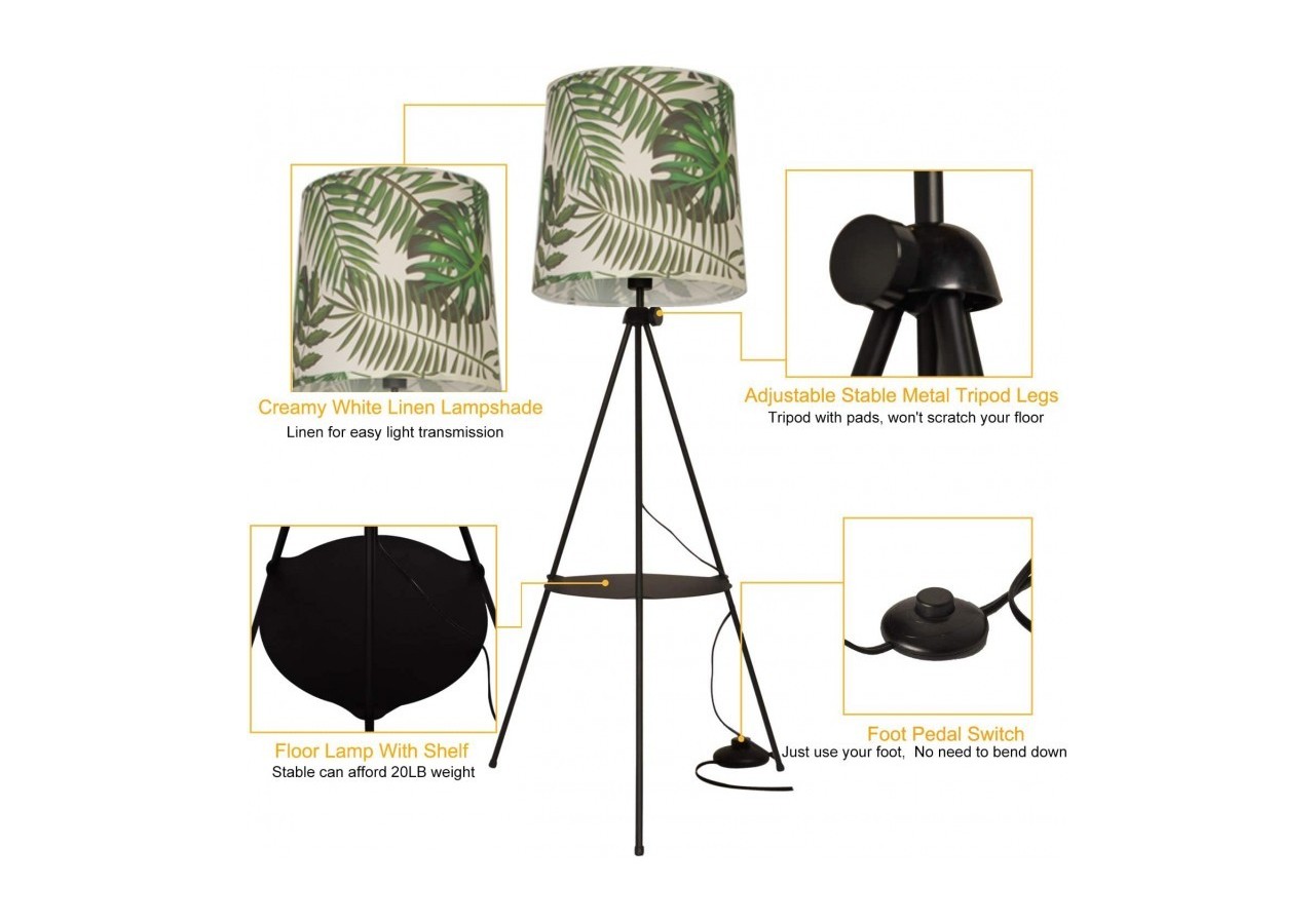 Lampe sur pied avec tablette "Madison" - L5048-V - Barcelona LED