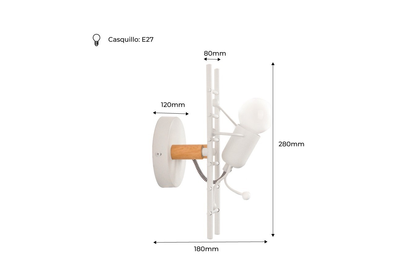 Applique murale décorative "Doll Ladder" E27 - L310-B - Barcelona LED