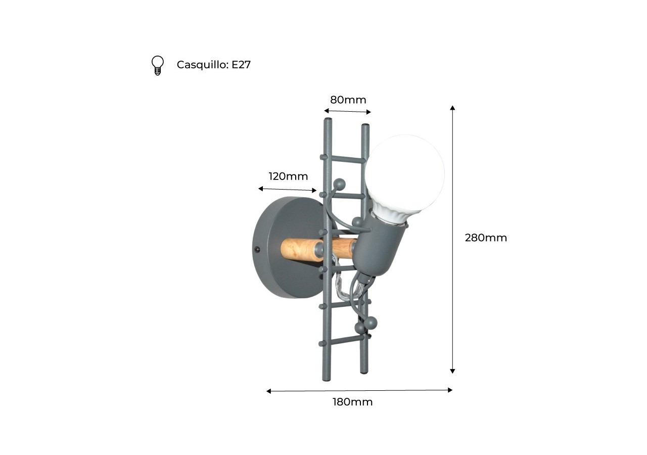 Applique murale décorative "Doll Ladder" E27 - L310-G - Barcelona LED