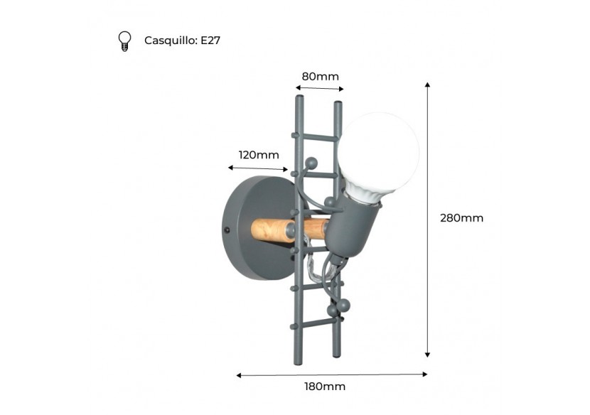 Applique murale décorative "Doll Ladder" E27 - L310-G - Barcelona LED Applique murale décorative "Doll Ladder" E27 - L310-G - Barcelona LED