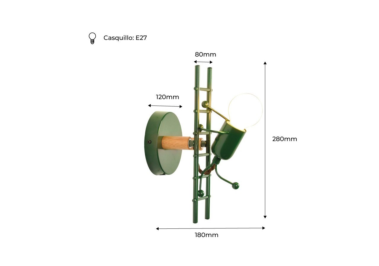 Applique murale décorative "Doll Ladder" E27 - L310-VE - Barcelona LED