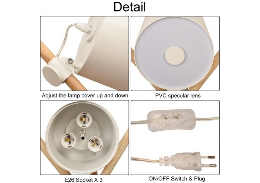 Lampe à poser en bois "Focus" - L1010-B - Barcelona LED