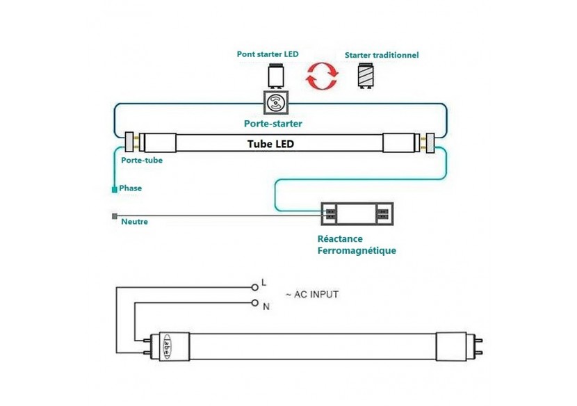 Tube de couleur LED T8 120cm 18 W - B4000-120-VE - Barcelona LED