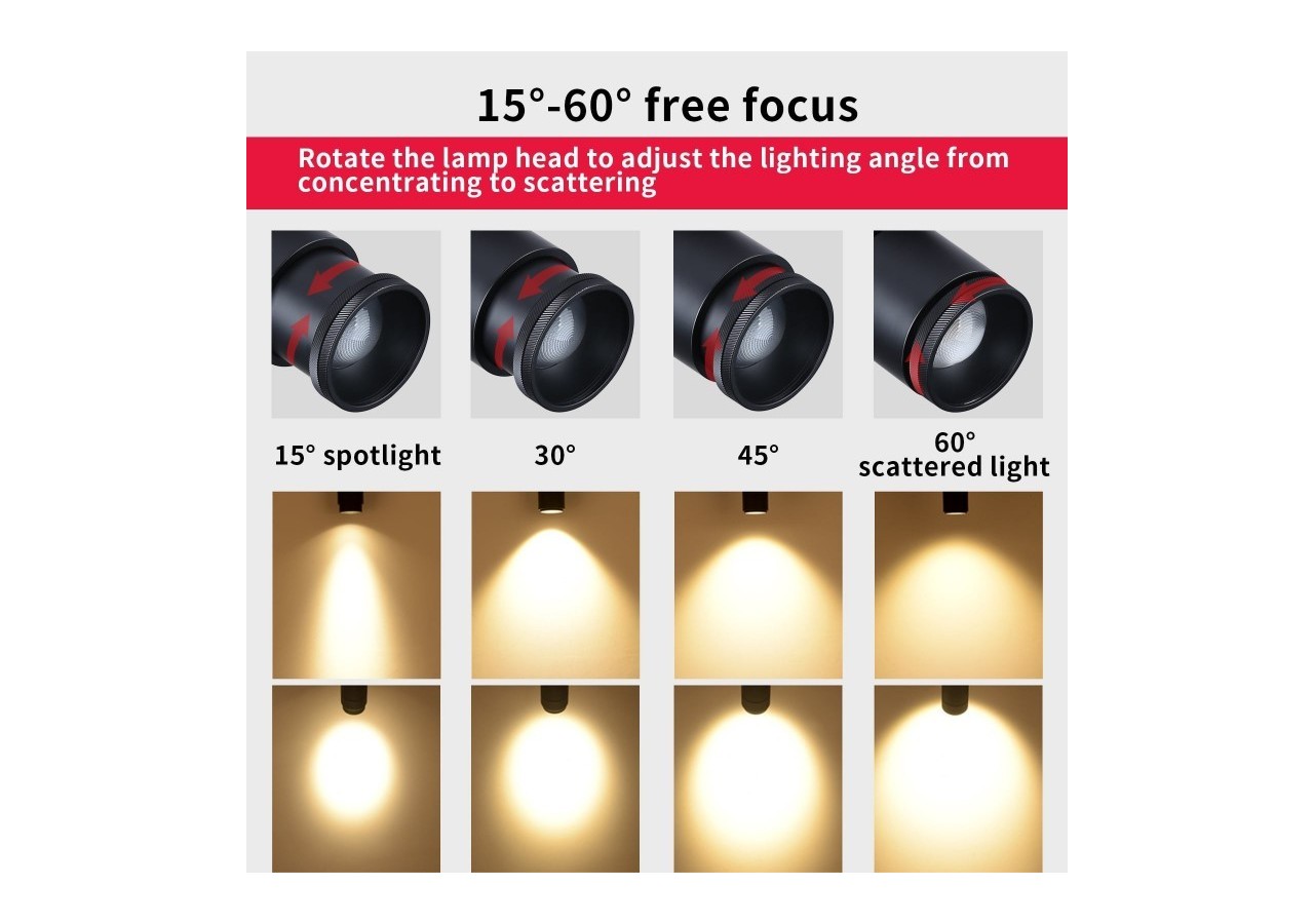 Applique LED 12W orientable avec angle d'éclairage réglable"Escop" - L210-N - Barcelona LED