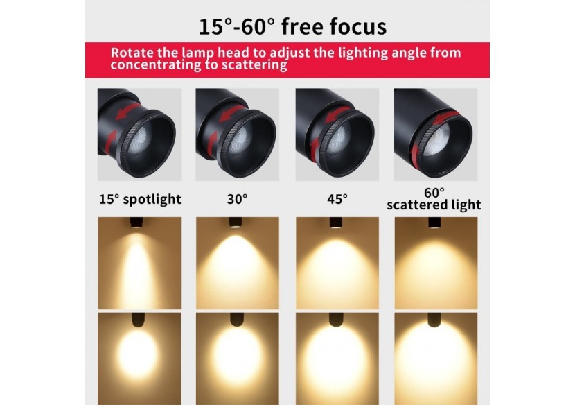 Applique LED 12W orientable avec angle d'éclairage réglable"Escop" - L210-N - Barcelona LED