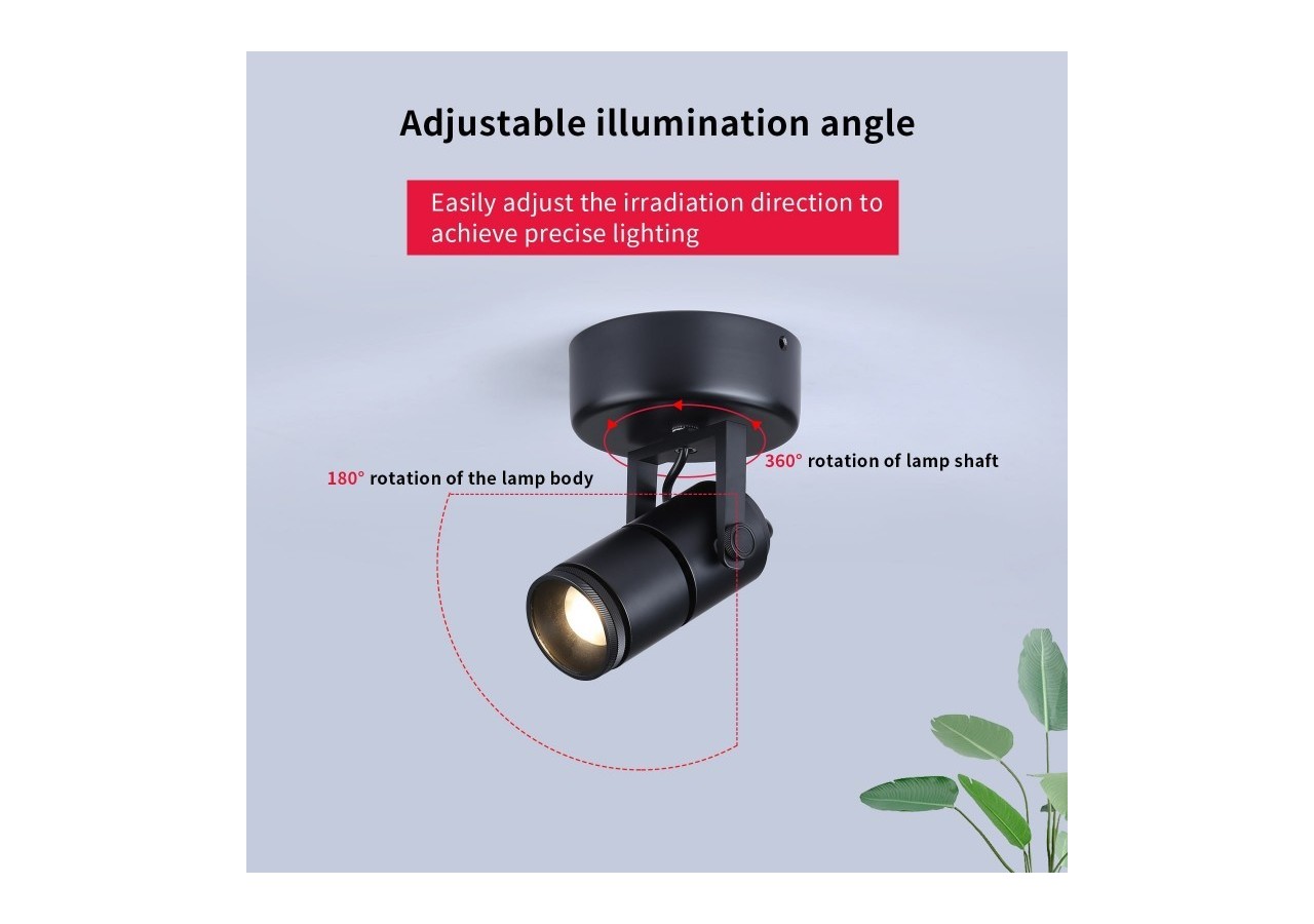 Applique LED 12W orientable avec angle d'éclairage réglable"Escop" - L210-N - Barcelona LED