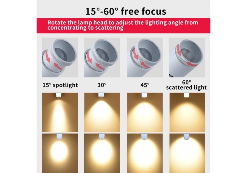 Applique LED 12W orientable avec angle d'éclairage réglable"Escop" - L210-W - Barcelona LED