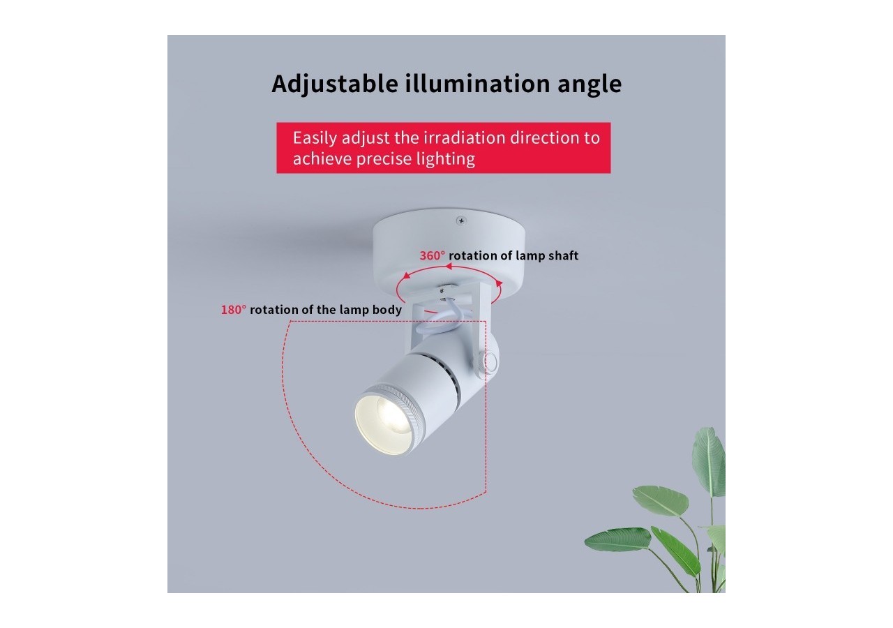 Applique LED 12W orientable avec angle d'éclairage réglable"Escop" - L210-W - Barcelona LED