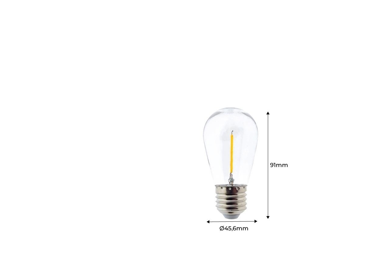 Ampoule LED E27 S14 Transparente 1W - B1317-E27-AR - Barcelona LED