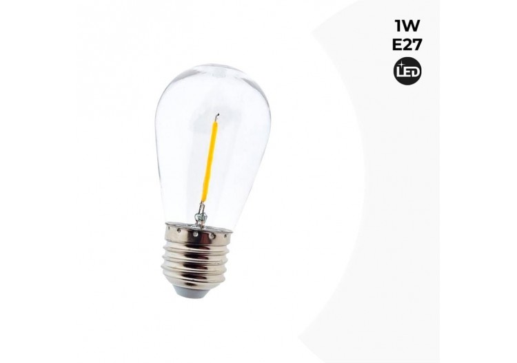 Ampoule LED E27 S14 Transparente 1W - B1317-E27-270 - Barcelona LED
