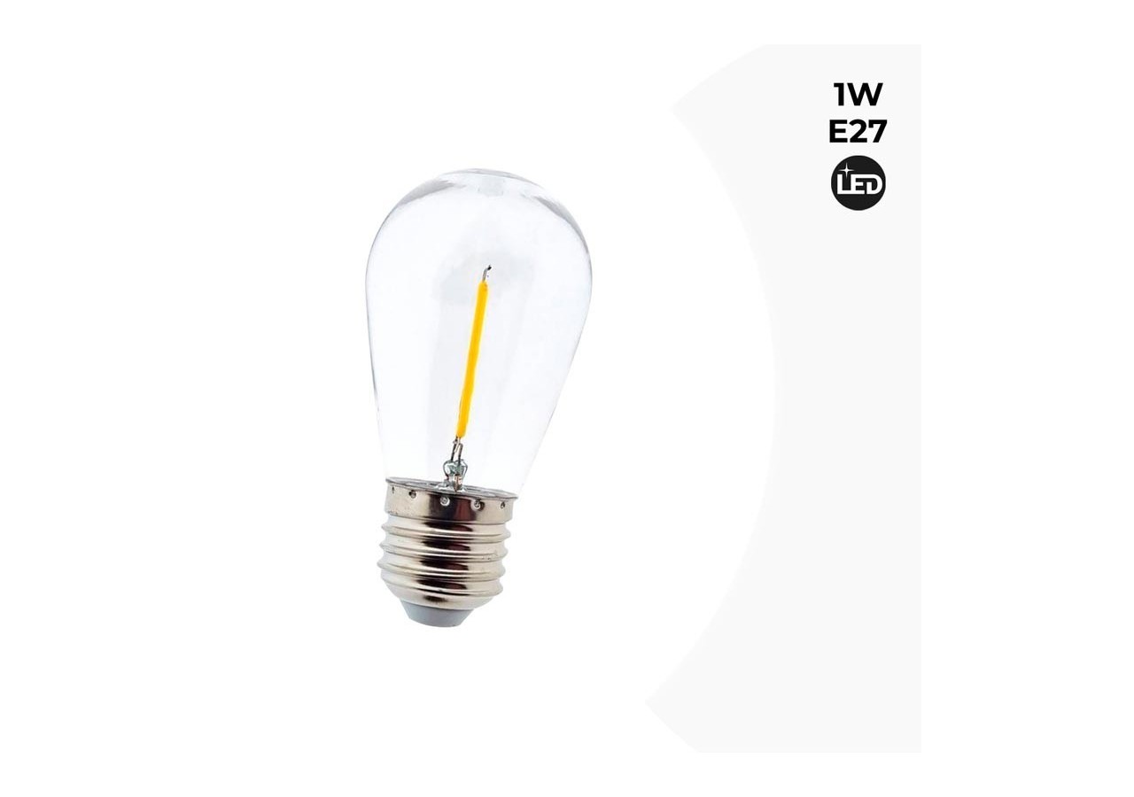 Ampoule LED E27 S14 Transparente 1W - B1317-E27-270 - Barcelona LED