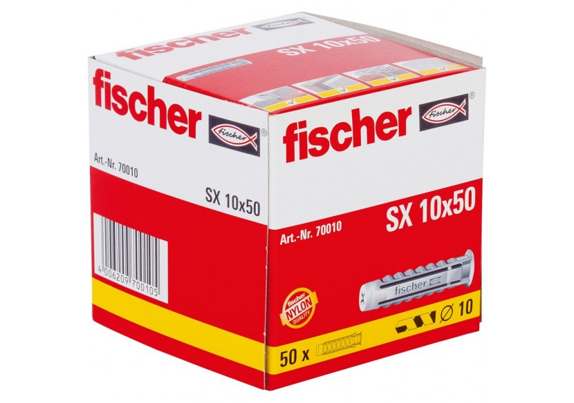 Cheville nylon collerette SX10 - Boite de 50