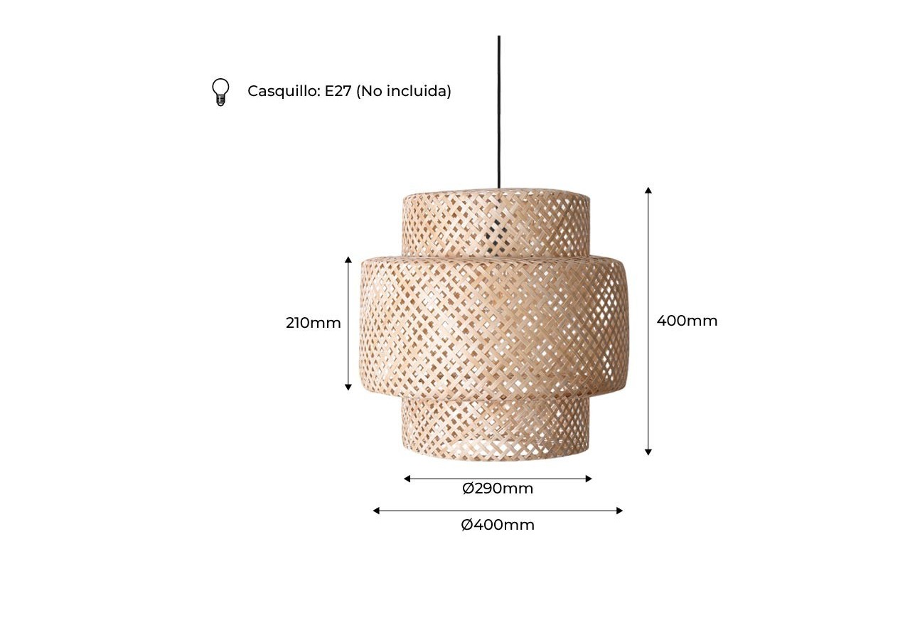 Suspension en osier "Onna" - K176-N - Barcelona LED