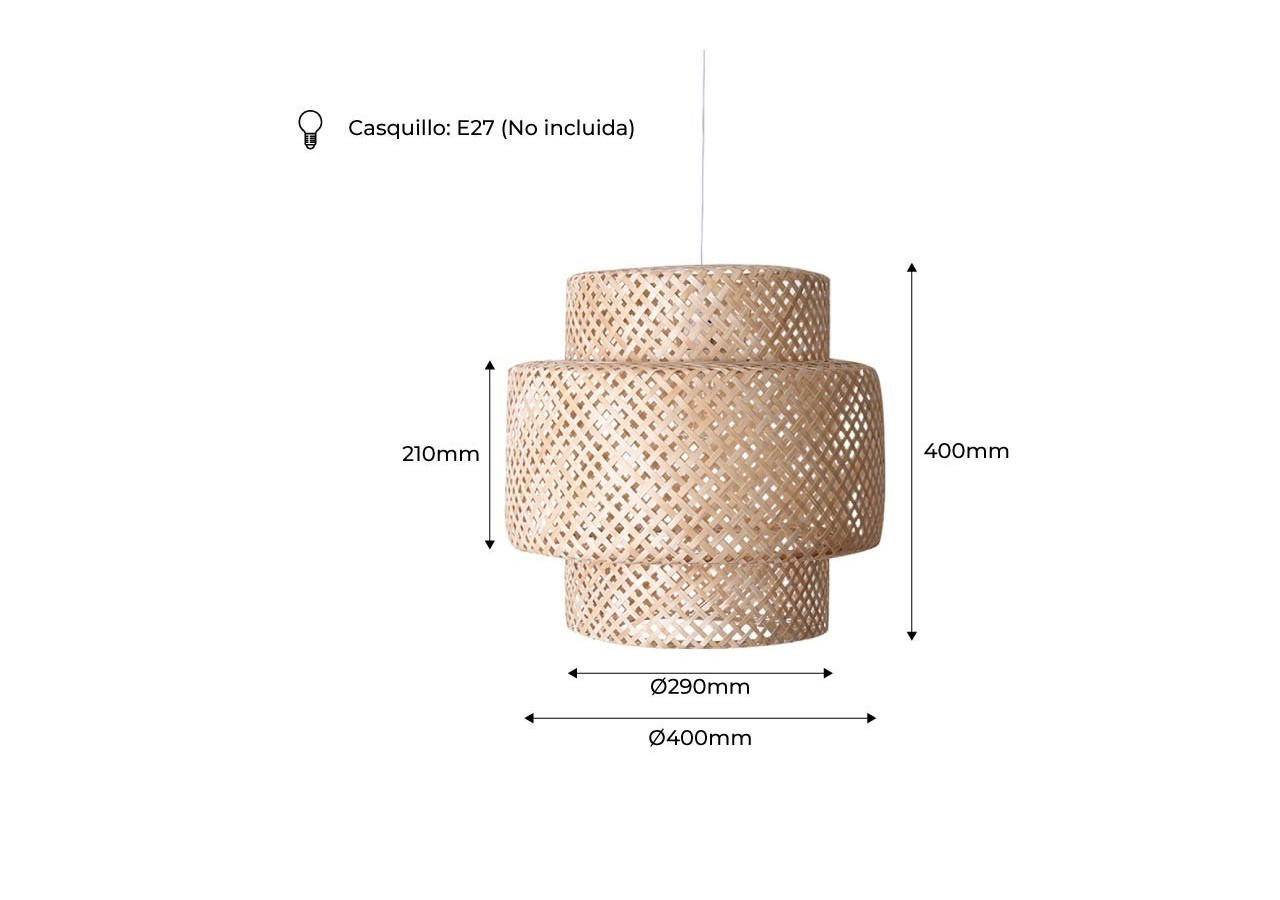 Suspension en osier "Onna" - K176-B - Barcelona LED