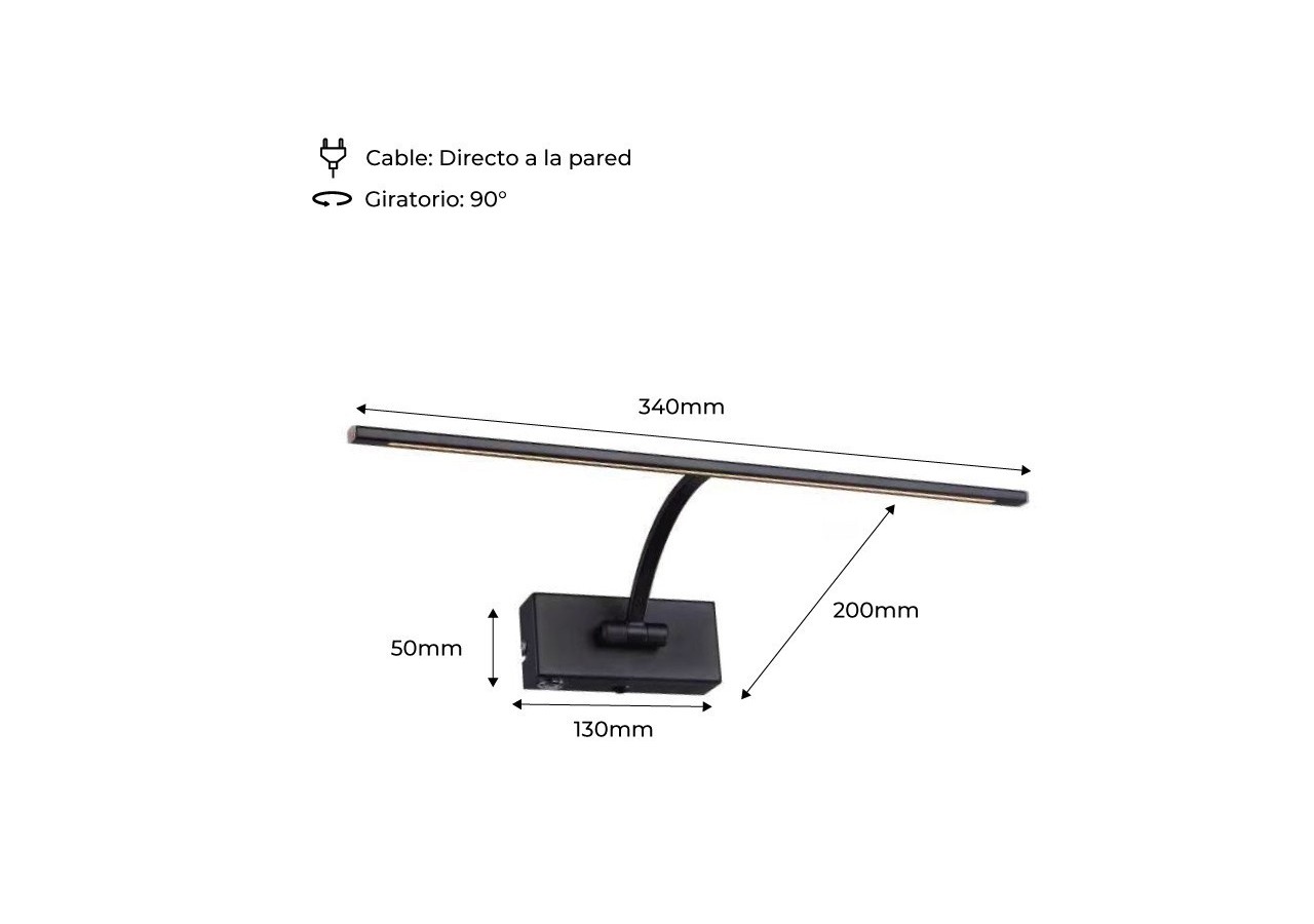 Applique pour tableau LED 6W orientable - LN1522-N-BC1 - Barcelona LED