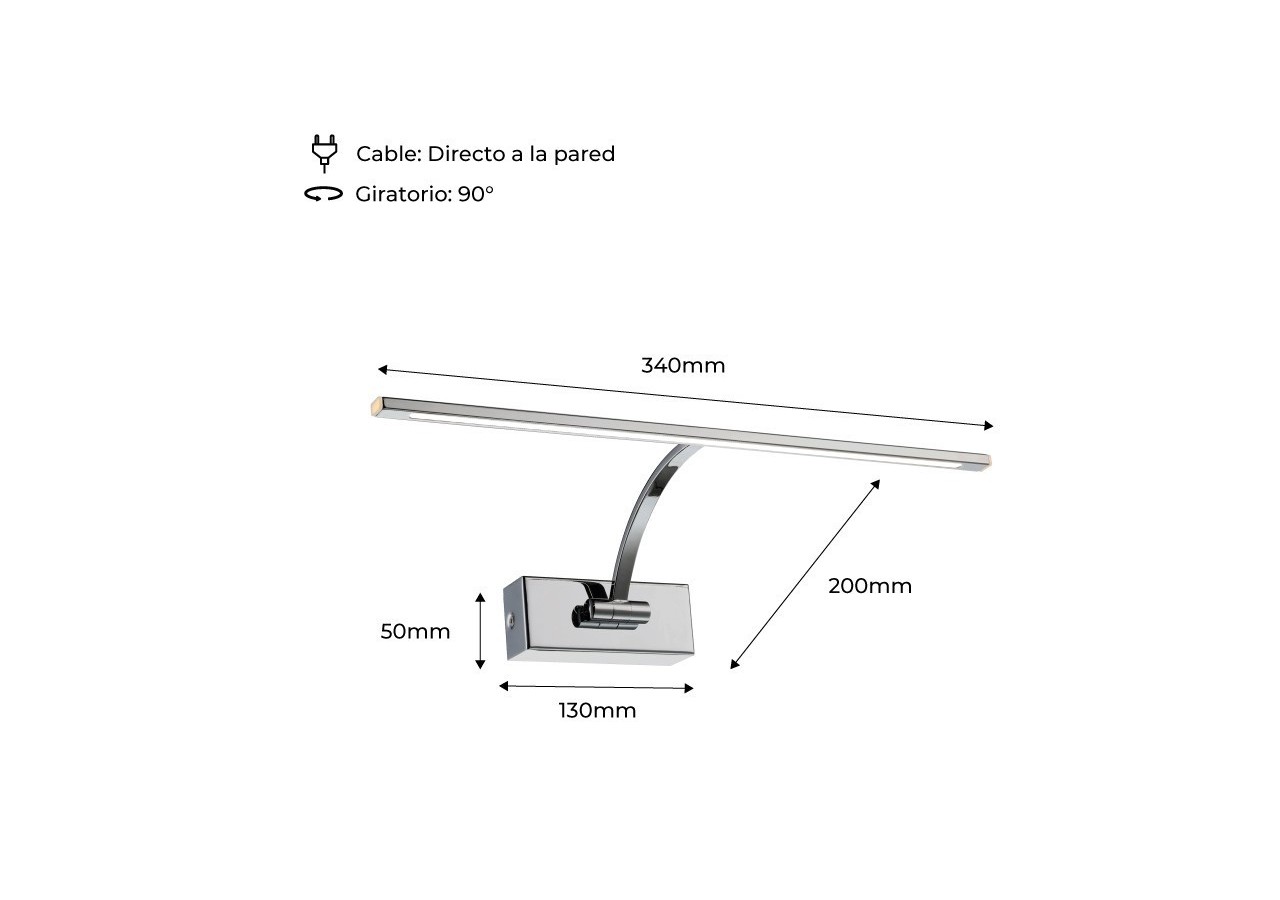Applique pour tableau LED 6W orientable - LN1522-CR-BC1 - Barcelona LED