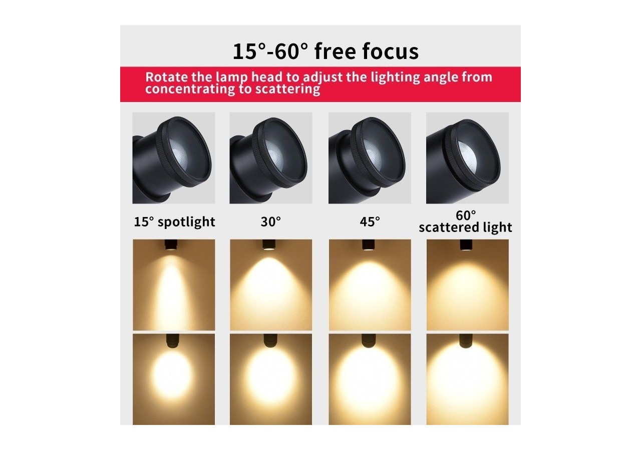 Spot LED COB encastrable 12W "Coopen" orientable avec zoom - L215-N - Barcelona LED