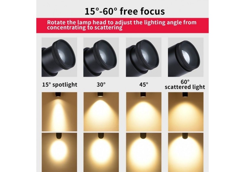 Spot LED COB encastrable 12W "Coopen" orientable avec zoom - L215-N - Barcelona LED