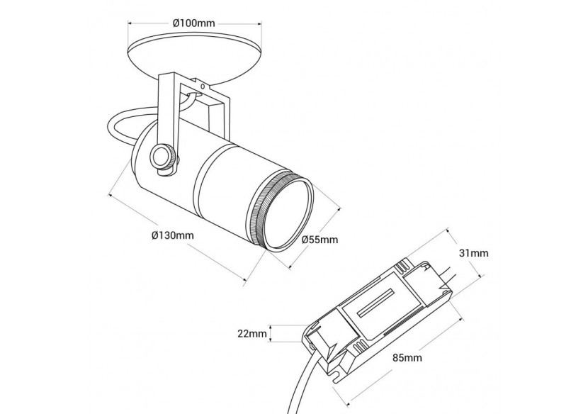Spot LED COB encastrable 12W "Coopen" orientable avec zoom - L215-N - Barcelona LED