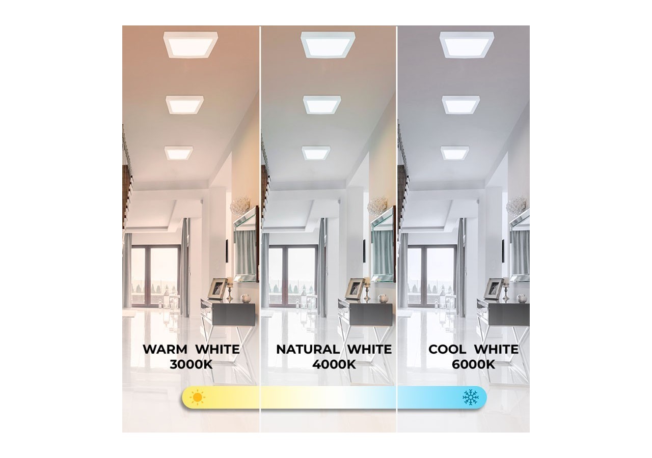 Plafonnier LED carré 18W - B1030-B-18W-BC - Barcelona LED