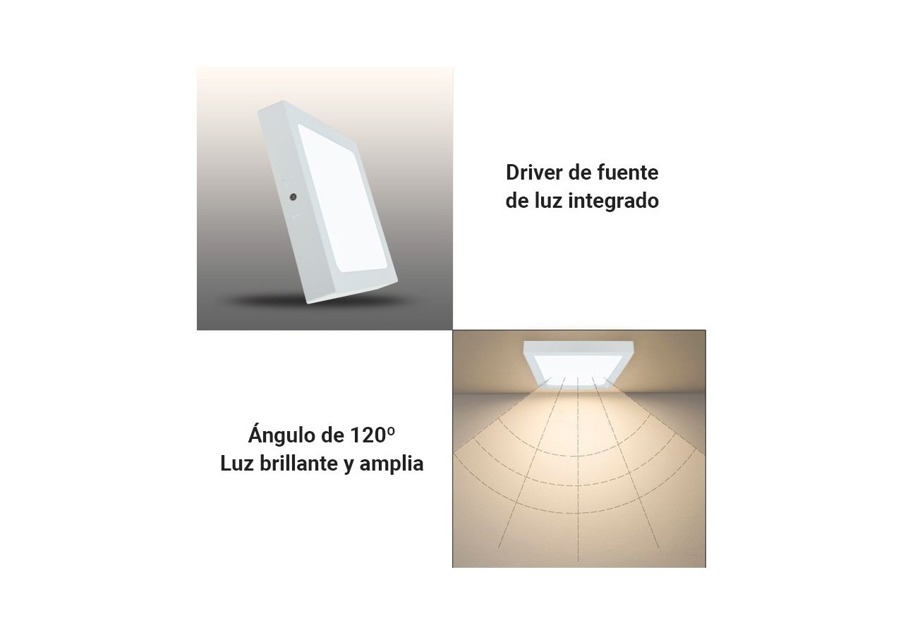 Plafonnier LED carré 18W - B1030-B-18W-BC - Barcelona LED