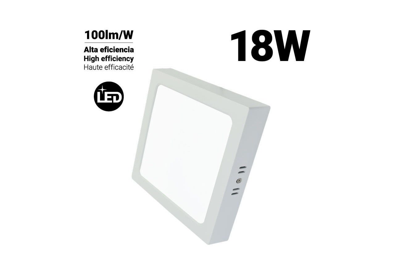 Plafonnier LED carré 18W - B1030-B-18W-BC - Barcelona LED