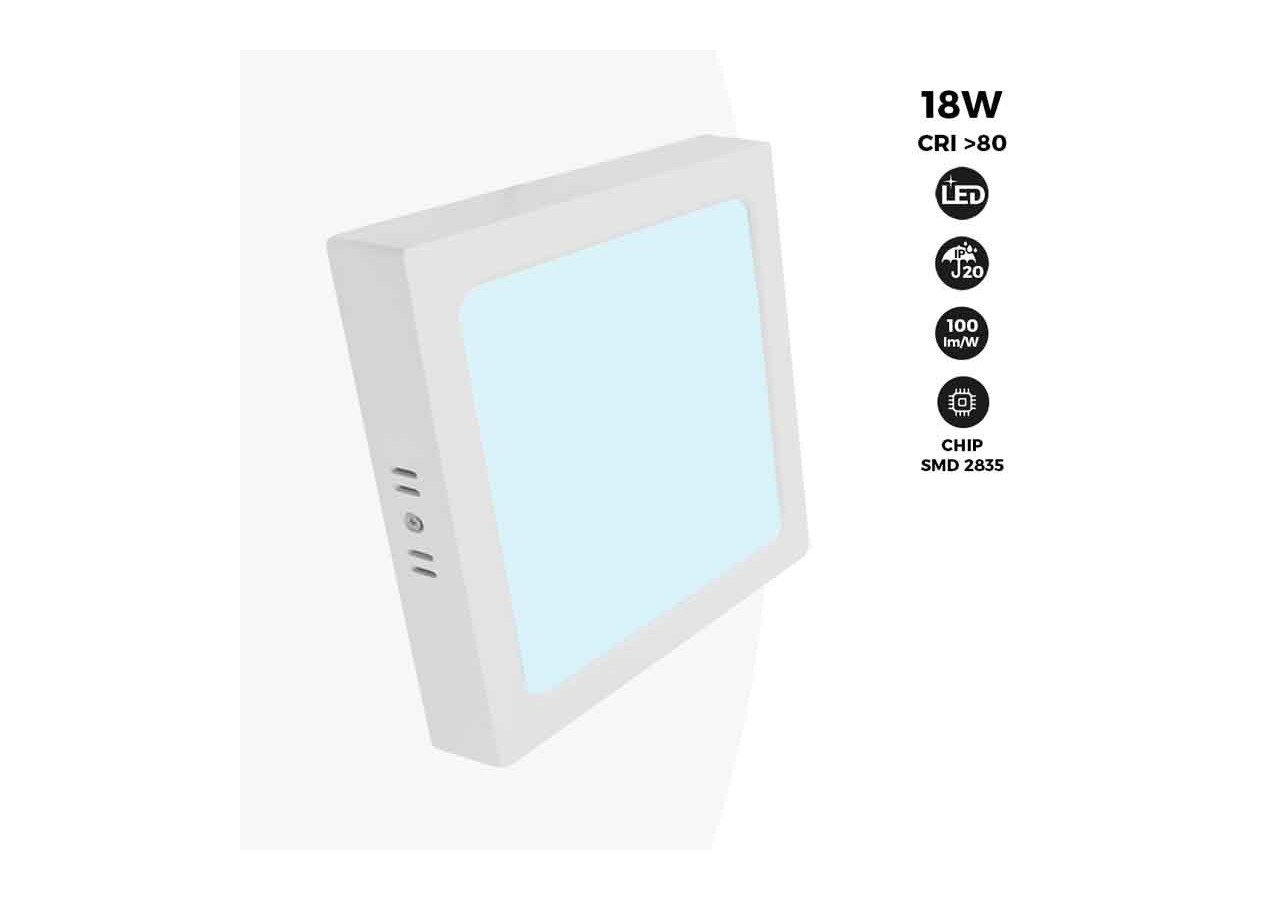 Plafonnier LED carré 18W - B1030-B-18W-BF - Barcelona LED