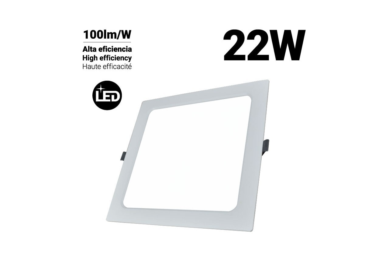 Dalle LED encastrable carré 22W découpe 190 X 190mm - B1040-B-22W-BF - Barcelona LED
