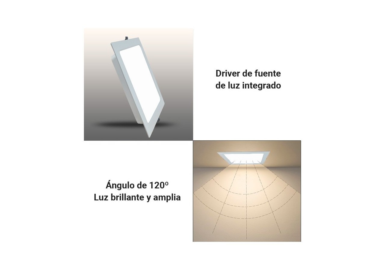 Dalle LED encastrable carré 22W découpe 190 X 190mm - B1040-B-22W-BF - Barcelona LED