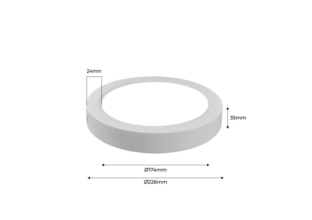 Plafonnier LED en saillie 18W Haute Efficacité - B1230-B-18W-BN - Barcelona LED