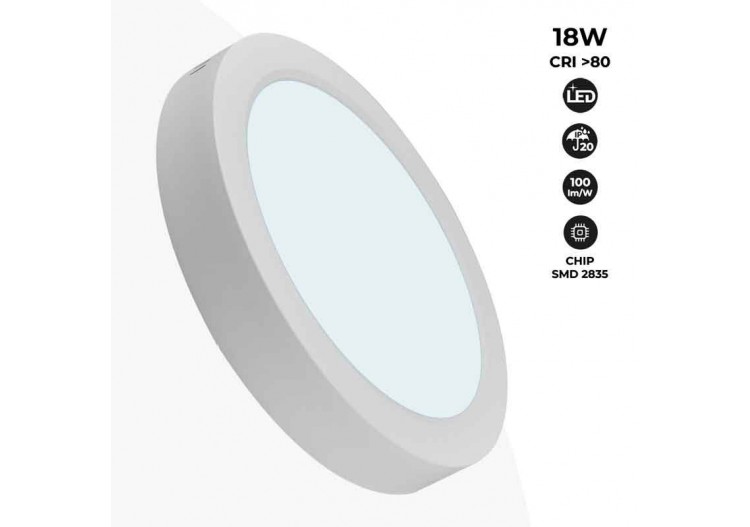 Plafonnier LED en saillie 18W Haute Efficacité - B1230-B-18W-BF - Barcelona LED