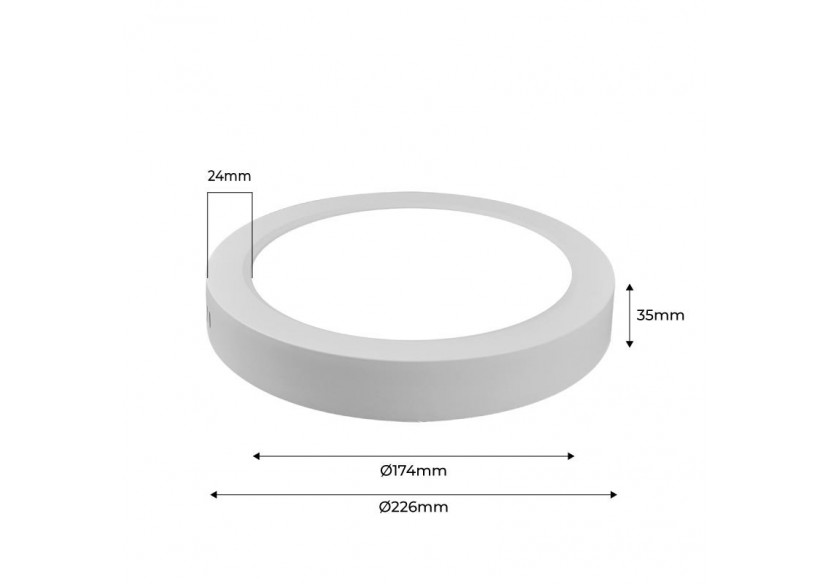 Plafonnier LED en saillie 18W Haute Efficacité - B1230-B-18W-BF - Barcelona LED