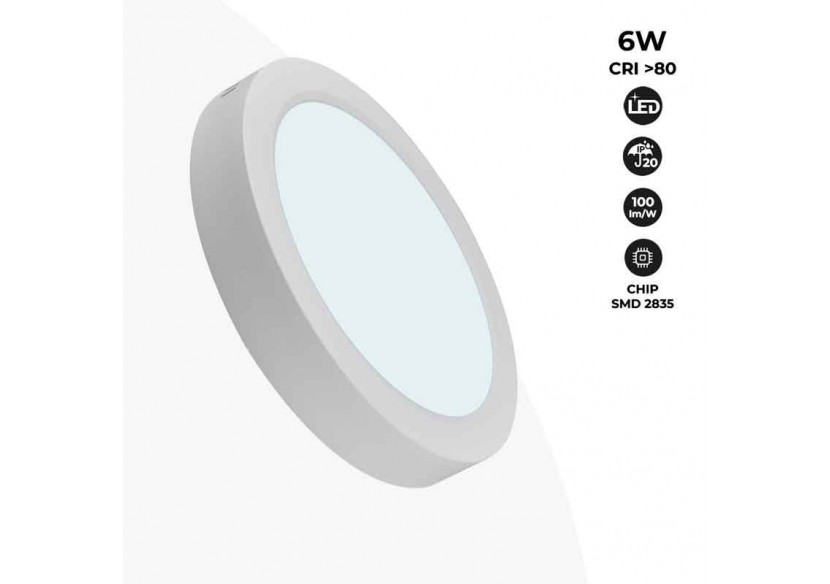 Plafonnier LED en saillie 6W Haute Efficacité - B1230-B-6W-BF - Barcelona LED