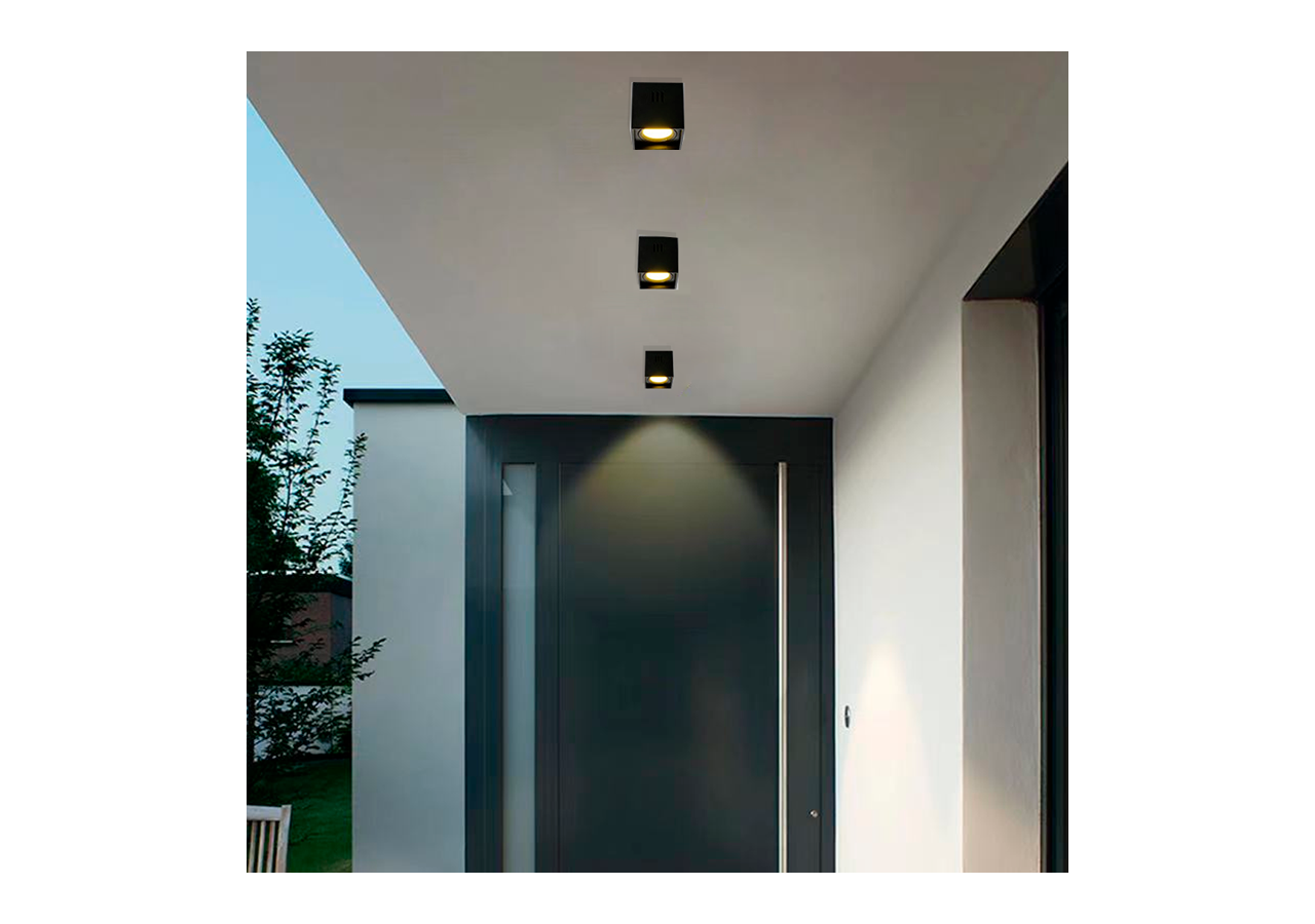 Applique plafond carrée en polycarbonate - Orientable - GU10 - B984-C-N - Barcelona LED