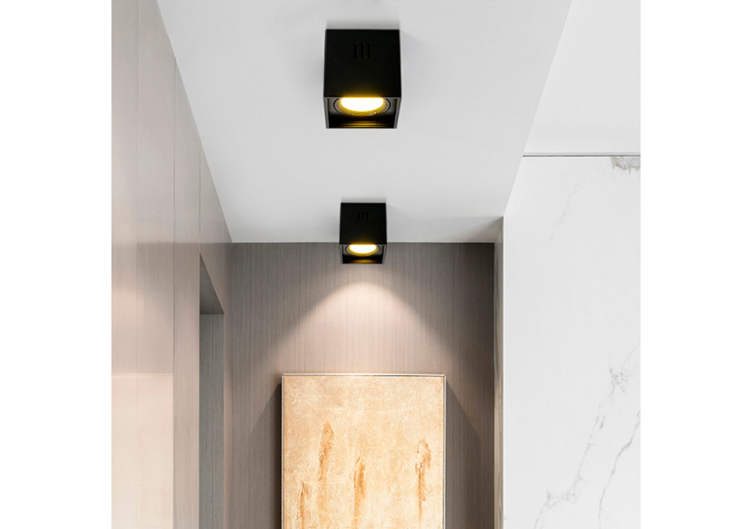 Applique plafond carrée en polycarbonate - Orientable - GU10 - B984-C-N - Barcelona LED Applique plafond carrée en polycarbonate - Orientable - GU10 - B984-C-N - Barcelona LED