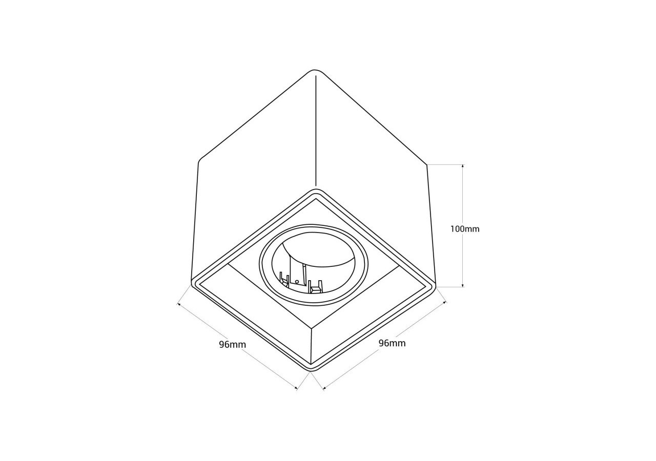 Applique plafond carrée en polycarbonate - Orientable - GU10 - B984-C-N - Barcelona LED