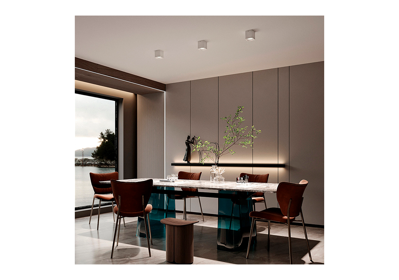 Applique plafond carrée en polycarbonate - Orientable - GU10 - B984-C-B - Barcelona LED