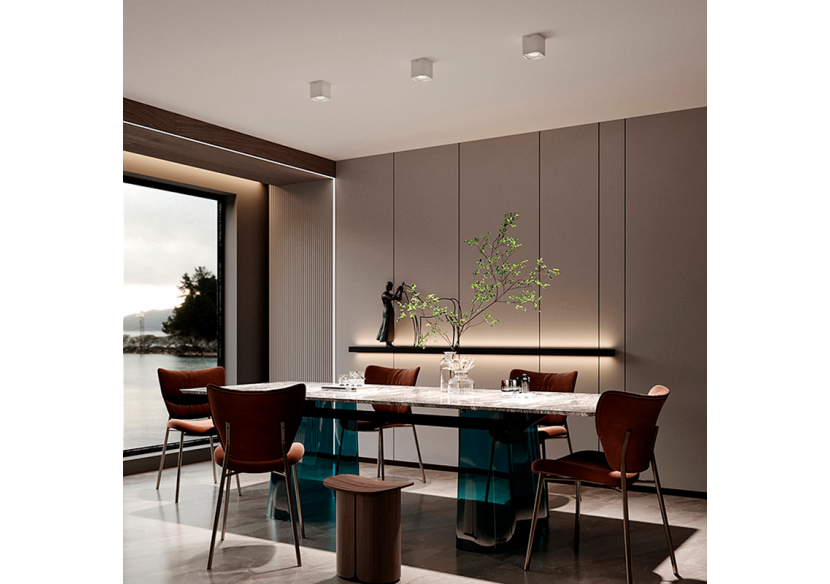 Applique plafond carrée en polycarbonate - Orientable - GU10 - B984-C-B - Barcelona LED Applique plafond carrée en polycarbonate - Orientable - GU10 - B984-C-B - Barcelona LED